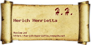 Herich Henrietta névjegykártya